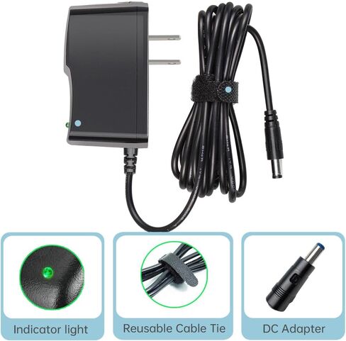 9V AC Power Adapter Center Positive 5.5x2.1mm Plug (6.6ft) in Kuwait