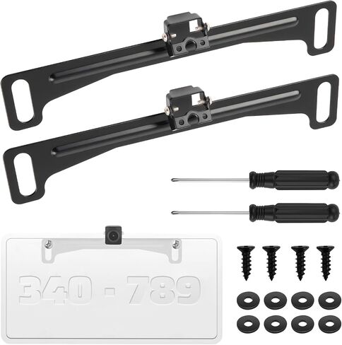 2PCS Car Backup Camera License Plate Mount,170° Adjustable Car License Plate Camera Mount No Drilling Required,Non-damaging Cars Back Up Cameras Licenses Plates Mounts in Kuwait