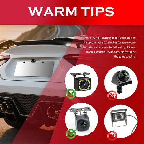 2PCS Car Backup Camera License Plate Mount,170° Adjustable Car License Plate Camera Mount No Drilling Required,Non-damaging Cars Back Up Cameras Licenses Plates Mounts in Kuwait