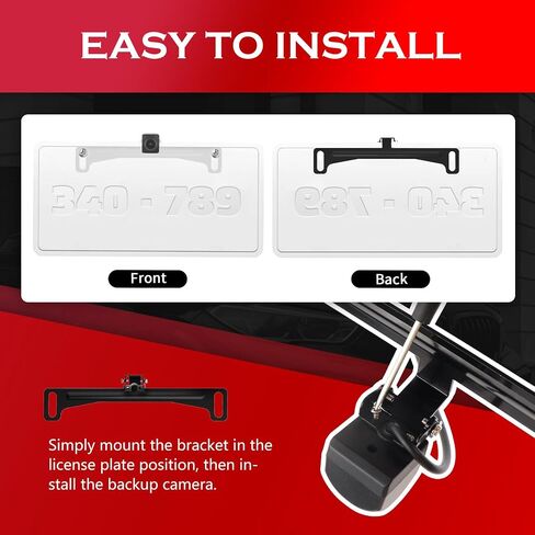 2PCS Car Backup Camera License Plate Mount,170° Adjustable Car License Plate Camera Mount No Drilling Required,Non-damaging Cars Back Up Cameras Licenses Plates Mounts in Kuwait