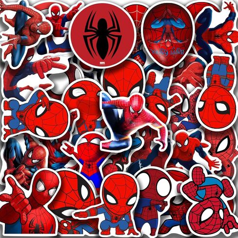 50pcs Spiderman Cartoon Stickers for Kids Water Bottle, Cool Waterproof Vinyl Decal for Teen Girl Kids Boy Laptop Skateboard Bike Guitar Laggage Bicycle Travel Case Helmet in Kuwait