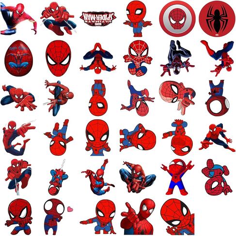 50pcs Spiderman Cartoon Stickers for Kids Water Bottle, Cool Waterproof Vinyl Decal for Teen Girl Kids Boy Laptop Skateboard Bike Guitar Laggage Bicycle Travel Case Helmet in Kuwait