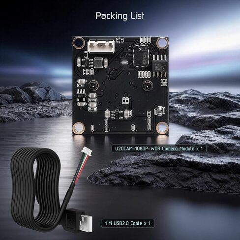 1080P USB2.0 UVC Camera, 121° Wide Angle, True Low-Light HDR WDR Camera, Built-in Mic, Plug & Play Webcam for PC, Raspberry Pi and All SBCs, Support Windows, Linux, Android, Mac OS. in Kuwait