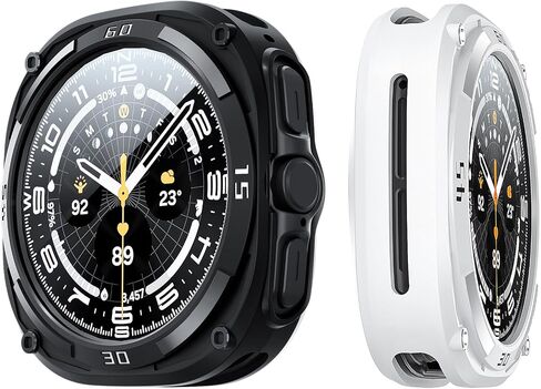 Soft TPU Bumper Case Set for Samsung Galaxy Watch Ultra (Black/White, 47mm) in Kuwait