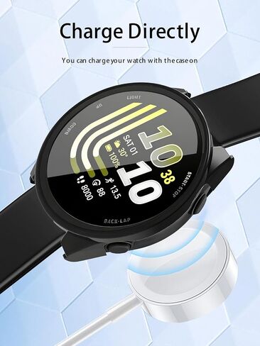 Case for Garmin Forerunner 70/170,WUNIAK Hard PC Screen Protector for Forerunner 70/170 Smartwatch,9H Tempered Glass Ultra-Thin Full-Coverage Shockproof Bumper,(Black) in Kuwait