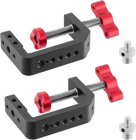 2 Pack C Clamp Heavy Duty Desk Camera Mount with 1/4" 3/8" Thread in Kuwait