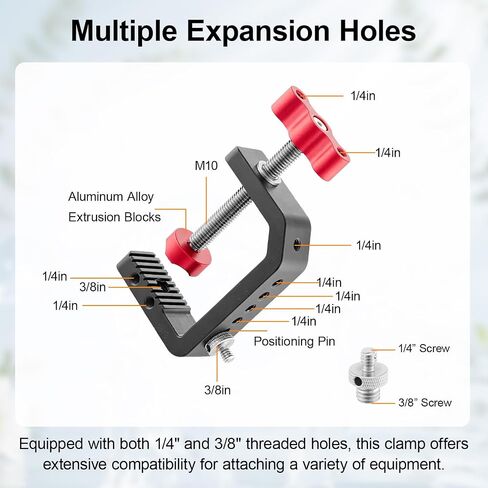 2 Pack C Clamp Heavy Duty Desk Camera Mount with 1/4" 3/8" Thread in Kuwait