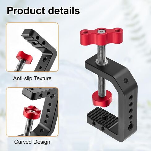 2 Pack C Clamp Heavy Duty Desk Camera Mount with 1/4" 3/8" Thread in Kuwait