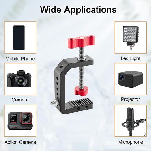 2 Pack C Clamp Heavy Duty Desk Camera Mount with 1/4" 3/8" Thread in Kuwait