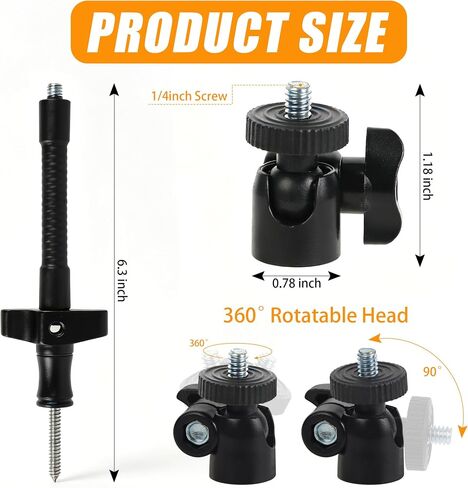 4Pack Trail Camera Tree Mount, 1/4in Thread 360° Rotation Tracking Bracket in Kuwait