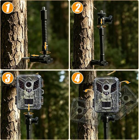 4Pack Trail Camera Tree Mount, 1/4in Thread 360° Rotation Tracking Bracket in Kuwait