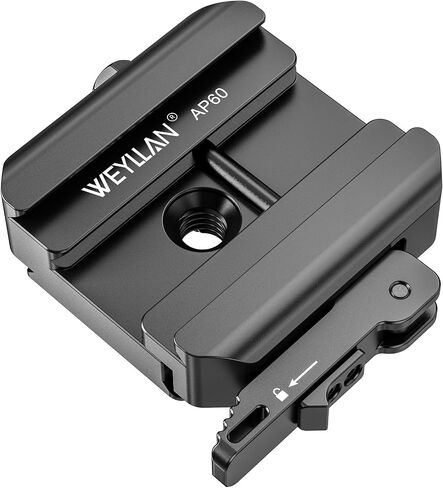 WEYLLAN AP60 Quick Release Clamp, 2-in-1 Arca-Swiss & Picatinny Adapter with Safety Lock, Anti-Recoil Anti-Shift, Tool-Free Tension & QD Socket for Ball Head Stem or Direct Arca Clamp Mount in Kuwait