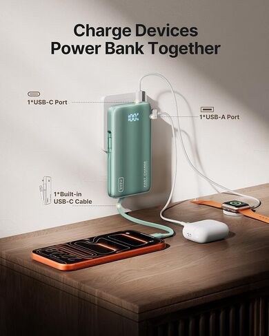 INIU 45W Fast Charging Portable Charger, 10000mAh with Built in Wall Plug in Saudi Arabia