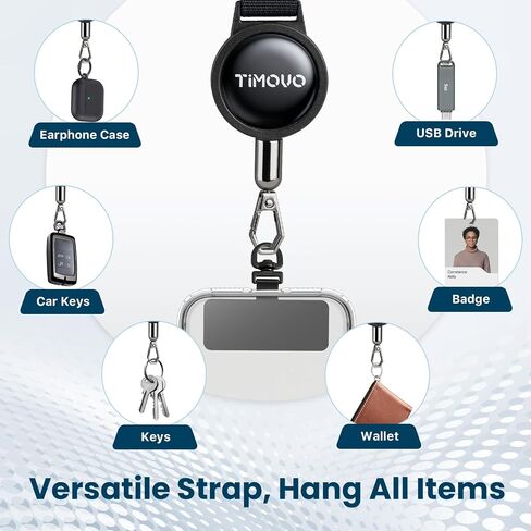 TiMOVO 2 Pack Anti-Theft Retractable Phone Lanyard Breakaway, Black in Kuwait