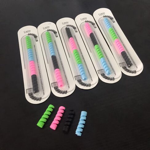 Cable Protector Spiral Wrap Durable AntiBreakage for Charger and Phone Cables PVC Material 4 Colors in Kuwait