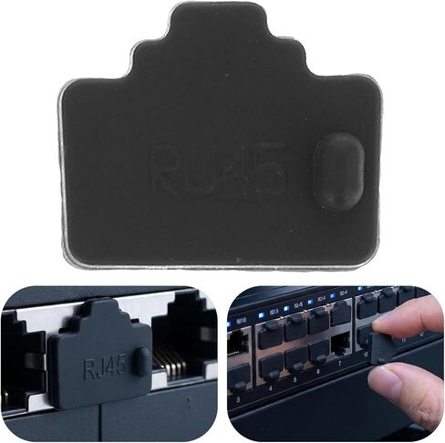 Outanaya 60pcs Silicone Ethernet Plug Cover for Computer Rj45 Socket and Router Port, Easy Installation Dust Protection Cap, Black Network Jack Dust Cover Protector in Saudi Arabia