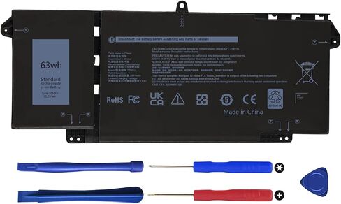 7FMXV 9JM71 4M1JN 63WH Laptop Battery for Dell Latitude 7320 7420 7520 5320 5320 Latitude 5320 2-in-1/7320 2-in-1/7420 2-in-1 P133G P134G P135G P136G P138G P139G P110F 727CG 1PP63 HDGJ8 MHR4G TN2GY in Kuwait