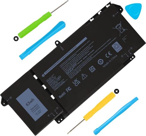 7FMXV 9JM71 4M1JN 63WH Laptop Battery for Dell Latitude 7320 7420 7520 5320 5320 Latitude 5320 2-in-1/7320 2-in-1/7420 2-in-1 P133G P134G P135G P136G P138G P139G P110F 727CG 1PP63 HDGJ8 MHR4G TN2GY in Kuwait