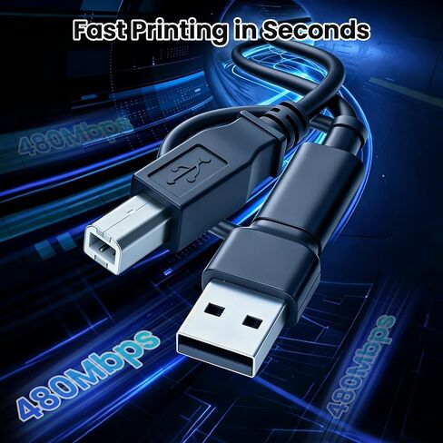 EGK 2 in 1 USB C to USB B Printer Cable with USB A Adapter, 6.5 Ft in Kuwait