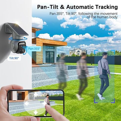 4G LTE Cellular Solar Security Cameras,5MP,24/7 Recording,Talk-Through Camera,AI Motion Detection,Built in SIM Card,One-Key Alarm, Motion Detection & Motion Tracking. in Kuwait