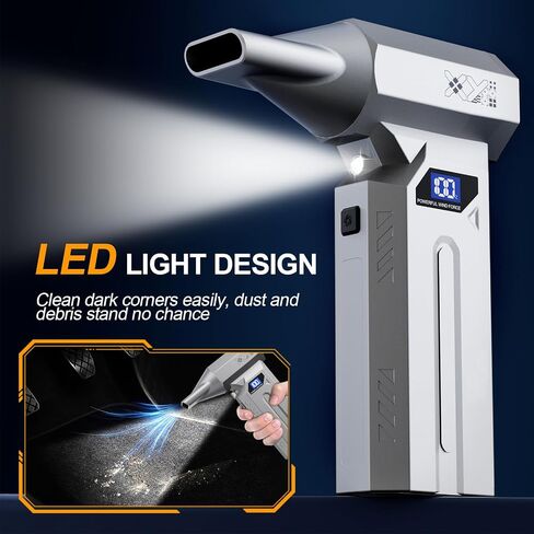 Compressed Air Duster, 150000RPM Powerful Electric Air Duster, 4-Gears Adjustable Cordless Air Blower with LED Light, Rechargeable Dust Blower for Computer, Keyboard, Outdoor in Kuwait