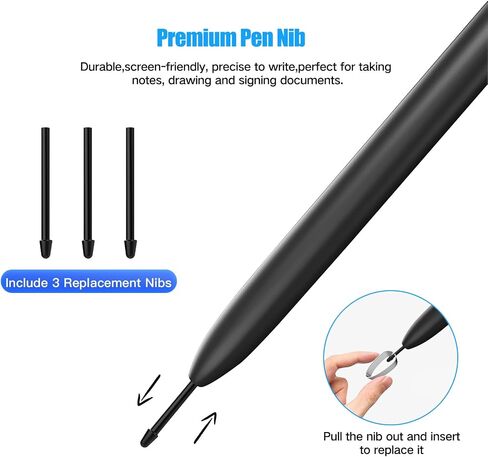 Jvkzaen EMR Stylus Compatible with Remarkable 2, Replacement Digital Pen with Eraser, 4096 Pressure Levels, Tilt Support, Palm Rejection, for Remarkable/Samsung/Kindle Scribe Devices(3 Pen Tips) in Kuwait