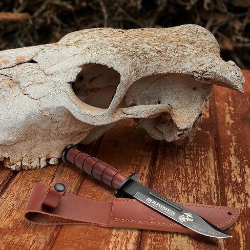 Military Gift Shop USMC Full Size Marine Corps USMC Fighting Knife | Disabled Veteran Owned SMALL Business | USMC Large Fignting Knife in Kuwait