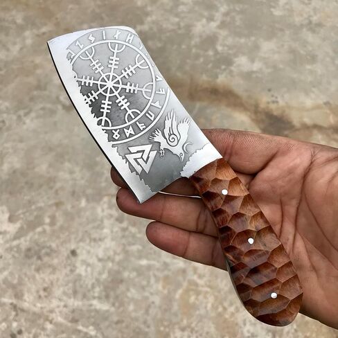 Handmade Mini Cleaver Fixed Blade Heavy Duty Sharp Kitchen Kinife with Sheath Butcher Knife for Chopping Hand Forged HC Steel for Home Outdoor Camping Cleaver Chef knife OC-CK-9978 in Kuwait