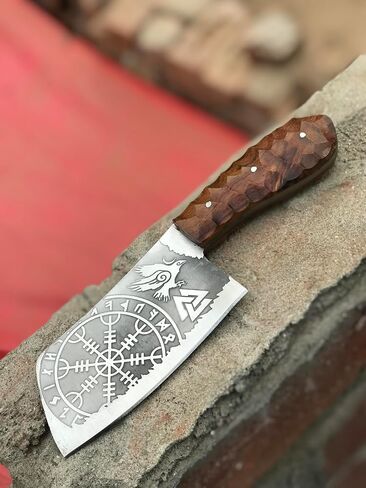 Handmade Mini Cleaver Fixed Blade Heavy Duty Sharp Kitchen Kinife with Sheath Butcher Knife for Chopping Hand Forged HC Steel for Home Outdoor Camping Cleaver Chef knife OC-CK-9978 in Kuwait