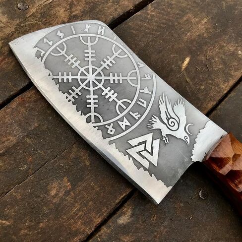 Handmade Mini Cleaver Fixed Blade Heavy Duty Sharp Kitchen Kinife with Sheath Butcher Knife for Chopping Hand Forged HC Steel for Home Outdoor Camping Cleaver Chef knife OC-CK-9978 in Kuwait