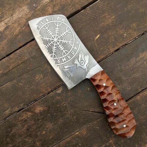 Handmade Mini Cleaver Fixed Blade Heavy Duty Sharp Kitchen Kinife with Sheath Butcher Knife for Chopping Hand Forged HC Steel for Home Outdoor Camping Cleaver Chef knife OC-CK-9978 in Kuwait