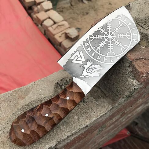 Handmade Mini Cleaver Fixed Blade Heavy Duty Sharp Kitchen Kinife with Sheath Butcher Knife for Chopping Hand Forged HC Steel for Home Outdoor Camping Cleaver Chef knife OC-CK-9978 in Kuwait