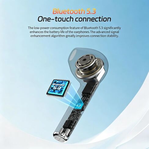 Wireless Earbuds with Big Bass, 20H Playtime, Bluetooth 5.3 Light Weight in Ear Headphones, Premium Sound Bass Ear Buds with Charging Case in Kuwait