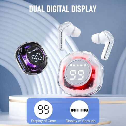 Wireless Bluetooth Earbuds 2-Pack, Black + White Dual Color, with Charging Case, Crisp Call Quality, Quick Pairing for iPhone Android, Lightweight for Gym, Running & Daily Listening in Kuwait