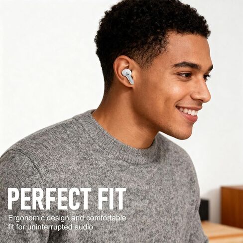 Wireless Bluetooth Earbuds 2-Pack, Black + White Dual Color, with Charging Case, Crisp Call Quality, Quick Pairing for iPhone Android, Lightweight for Gym, Running & Daily Listening in Kuwait