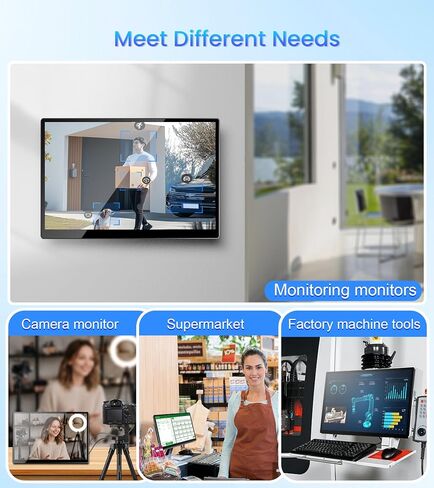 14 inch FHD Portable Touchscreen Monitor with HDMI VGA DVI Ports Compatible with Laptops PC PS5/4, Industrial, POS, Kiosk, Screen Extender 1920×1200 HDR IPS Small Touch Screen Display 500 nits in Kuwait