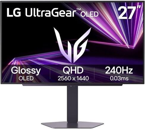 LG Ultragear 27 Inch QHD OLED Gaming Monitor 2650x1440 240Hz 0.03ms NVIDIA G Sync AMD FreeSync Premium Pro 400 HDMI 2.1 DisplayPort Includes 12 Month CPS Protection Plan Enhanced Game Experience in Kuwait