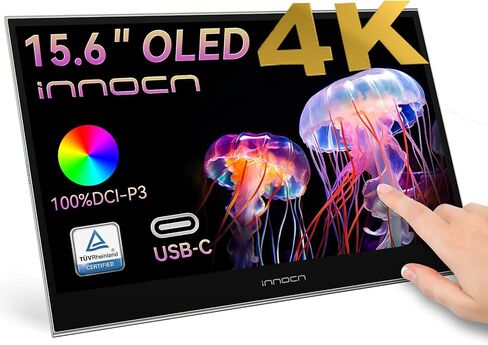 INNOCN 15.6 inch Portable Monitor Touchscreen 4K OLED PU15-Pre USB Type C HDMI External Monitor with Battery for Laptop PC Mac Tablet PS4 Xbox Switch in Kuwait