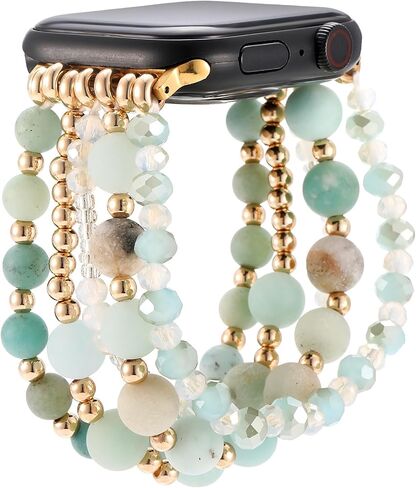 Pearl bead elastic stretch Bracelet Compatible for iwatch Series in Saudi Arabia