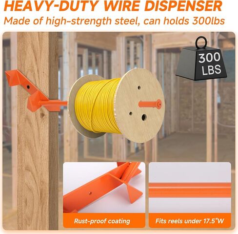 2 Pack Stud Mounted Cable/Wire Dispenser, Heavy Duty Steel in Kuwait