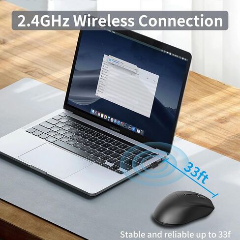 2.4G Silent Ergonomic Wireless Side Button Mouse Black in Kuwait