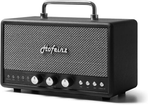 Bluetooth Retro Speaker with TWS Stereo Pairing, Bass & Treble Knobs, BT 5.4/AUX/USB/FM, QC3.0 Fast Charge, Hi-Fi Sound, 10W×2 Speakers for Home Party in Kuwait