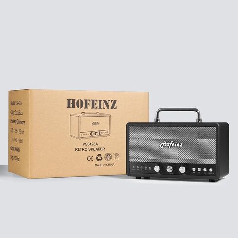 Bluetooth Retro Speaker with TWS Stereo Pairing, Bass & Treble Knobs, BT 5.4/AUX/USB/FM, QC3.0 Fast Charge, Hi-Fi Sound, 10W×2 Speakers for Home Party in Kuwait