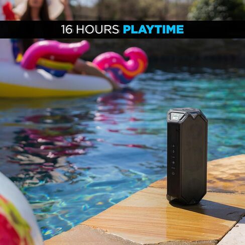 Altec Lansing HydraBoom Everythingproof Wireless Speaker, Multicolor LED Lights, Built-in Qi Wireless Charging in Kuwait