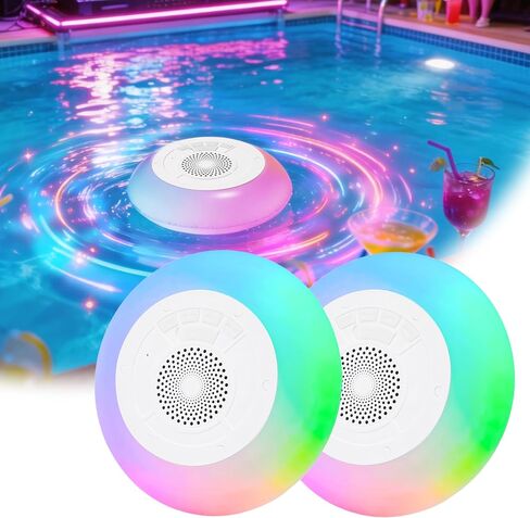 Floating Pool Speaker, IP68, RGB Lights, 360° Sound, for Pool in Kuwait