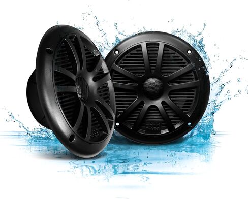 BOSS 6.5" 360W Dual Cone Black Marine Boat Outdoor Audio Speakers, 4pk | MR6B in Kuwait