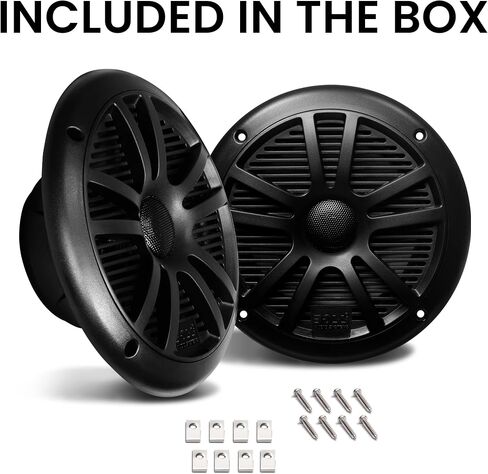 BOSS 6.5" 360W Dual Cone Black Marine Boat Outdoor Audio Speakers, 4pk | MR6B in Kuwait