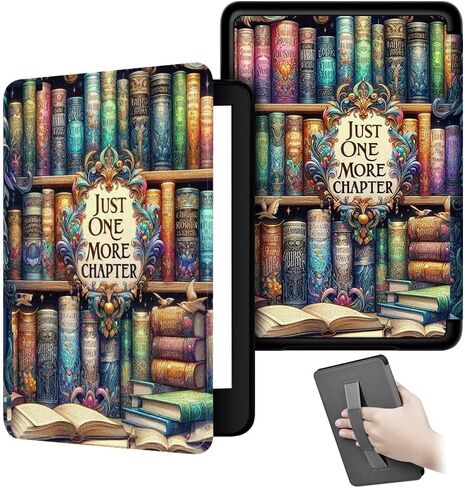 Case for 6.8" Kindle Paperwhite (11th Generation-2021) and Kindle Paperwhite Signature Edition, Lightweight PU Leather e-Reader Cover with Auto Wake/Sleep, Hand Strap (Purple Ornate Book Cover) in Kuwait