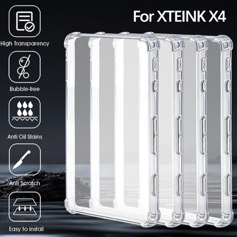 for XTEINK X4 E-Book 4.3" XteinkX4 Soft TPU Drop Resistance Case Clear Original All Inclusive Airbag Protective Back Cover in Kuwait