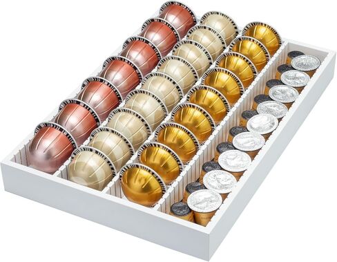 MinBoo Bamboo Coffee Pod Storage Holder Drawer Insert for Counter Compatible Nespresso Vertuo Vertuoline Capsules for Kitchen, Home, Office, Coffee Station in Saudi Arabia